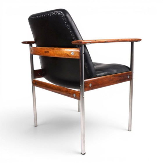 Image 1 of Leren fauteuil van Sven Ivar Dysthe voor Dokka Møbler, 1960