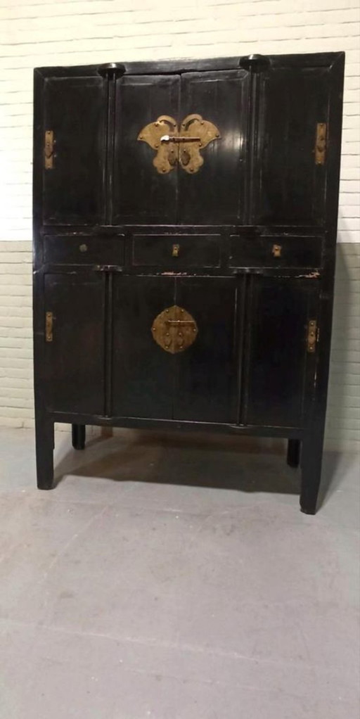 Vintage Chinese zwarte kast