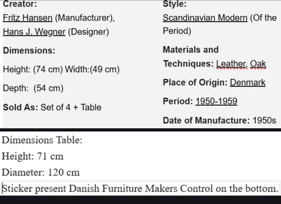 Image 1 of 4 sillas de comedor Hans Wegner 'HEART' -4103- más mesa de origen