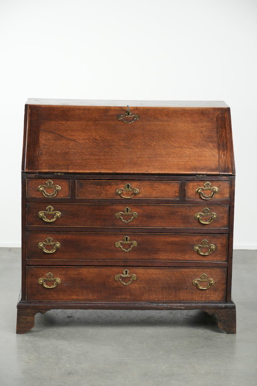 Secrétaire anglais ancien du XVIIIe siècle en chêne