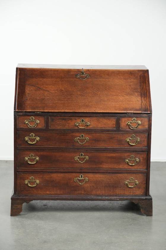 Image 1 of Secrétaire anglais ancien du XVIIIe siècle en chêne