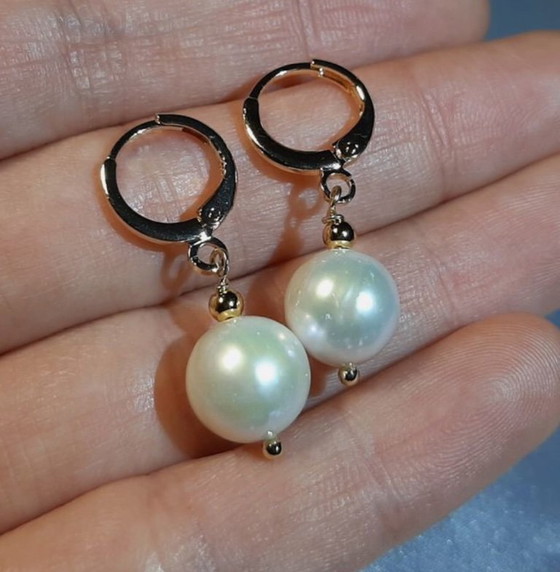 14-karätig vergoldete Ohrhänger mit Zuchtperlen – Sans marque, Geschenke (photo 3 of 5)