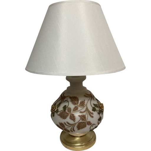 Lampe de table vintage en cristal, France 1979