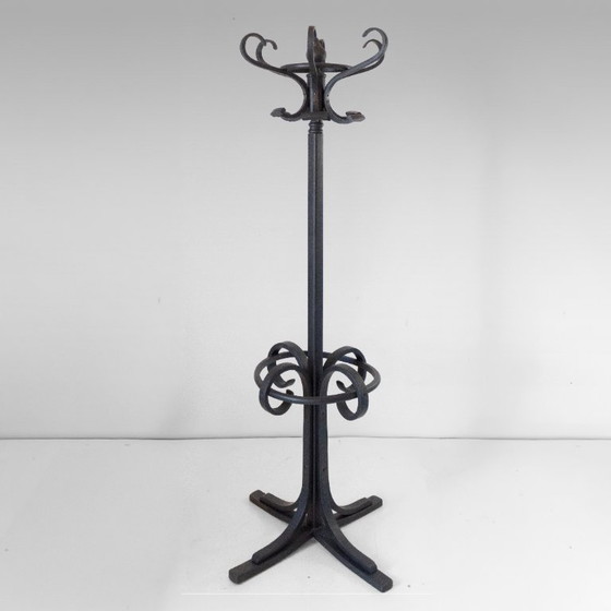1x Perchero y paragüero antiguo de madera curvada estilo Thonet, circa 1900 – Wood (photo 2 of 14)