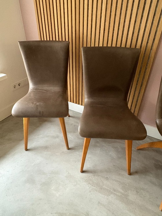 Set Van 4 G. Van Os Culemborg Dining Chairs – Eetkamerstoelen, Wood, Leather (photo 14 of 15)
