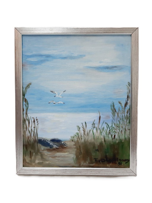 Dipinto ad olio d'epoca su tela