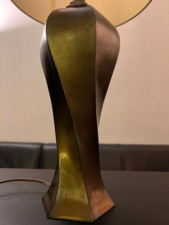 Image 1 of Sculptural mid-century Kullmann table lamp (c. 1965–1975) — sand-cast, large size, beautiful patina