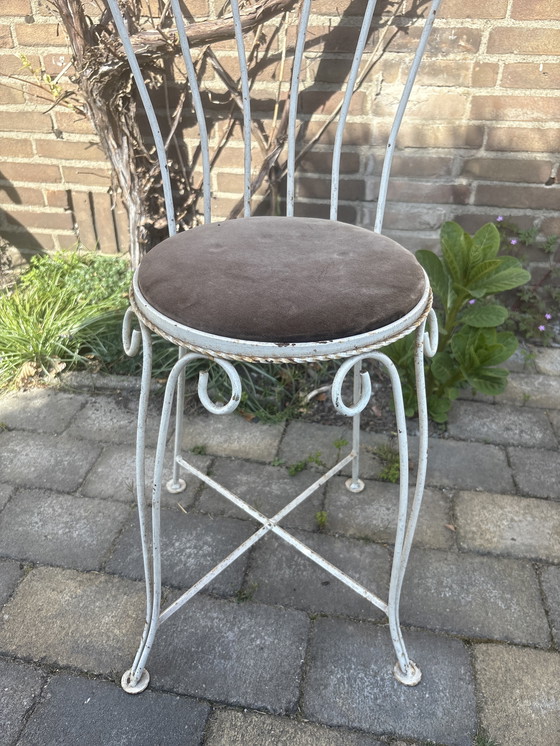 Image 1 of Elegant Iron Table And Chair, Vintage