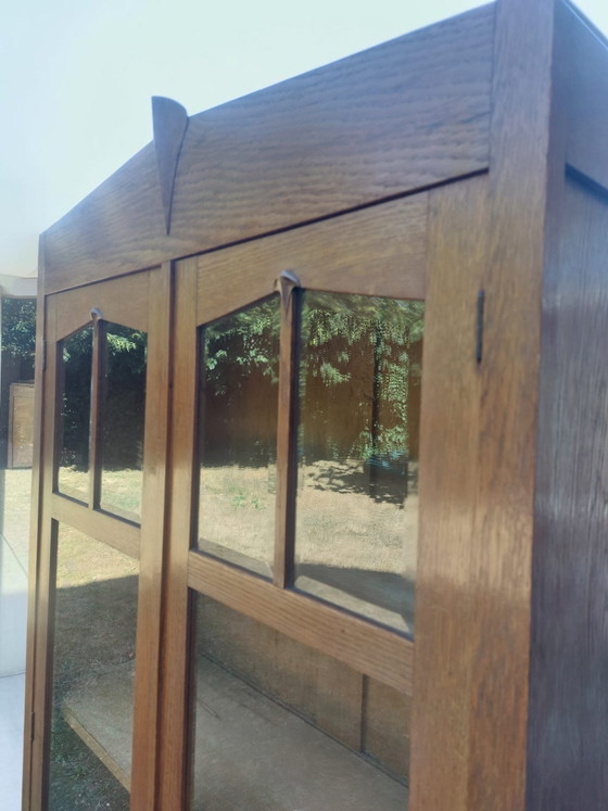 Antieke Kast Amsterdamse School Vitrinekast – Vitrinekasten, Wood, Glass (photo 7 of 11)
