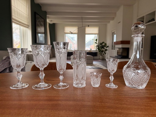 Vintage crystal glass set 