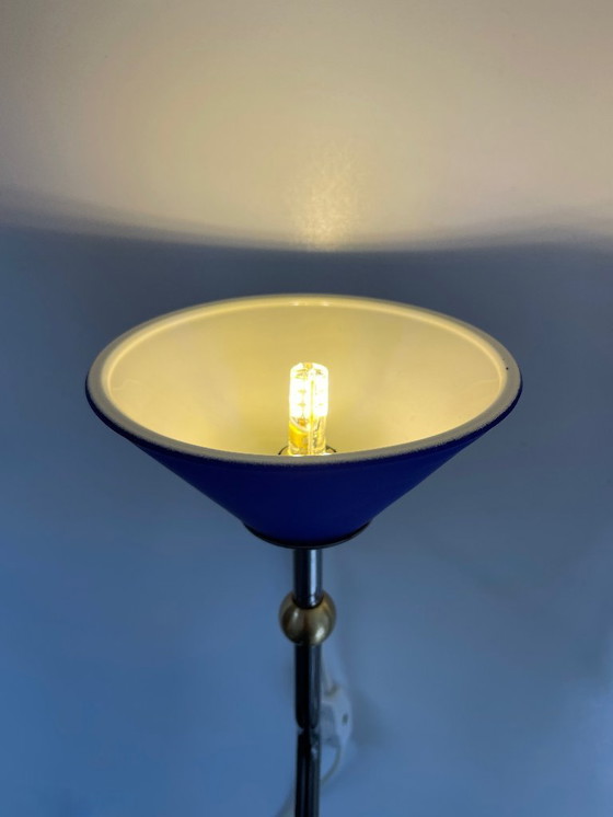 Image 1 of 2x vintage design LAMPS Belid blue PostModern 80s 90s retro
