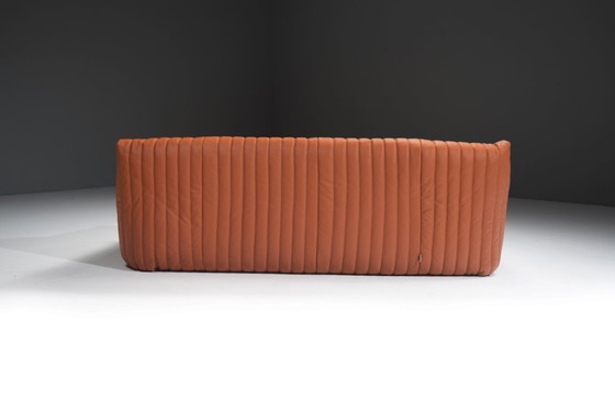 Image 1 of Schitterende vintage Sandra-bank met nieuw leer, ontworpen door Annie Hiéronimus voor Cinna in 1970.