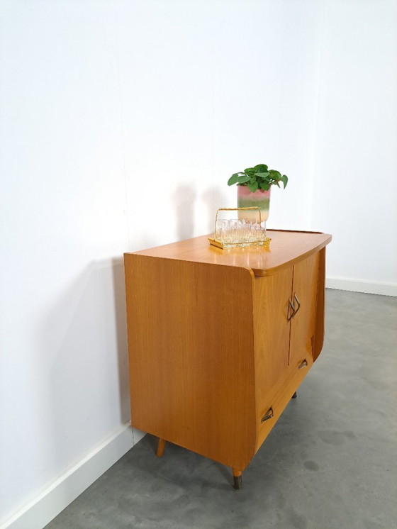 Image 1 of TV audio LP furniture with brass handles and slanted legs