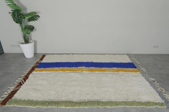 Image 1 of Alfombra marroquí de pura lana con coloridos estampados, 2/3 m