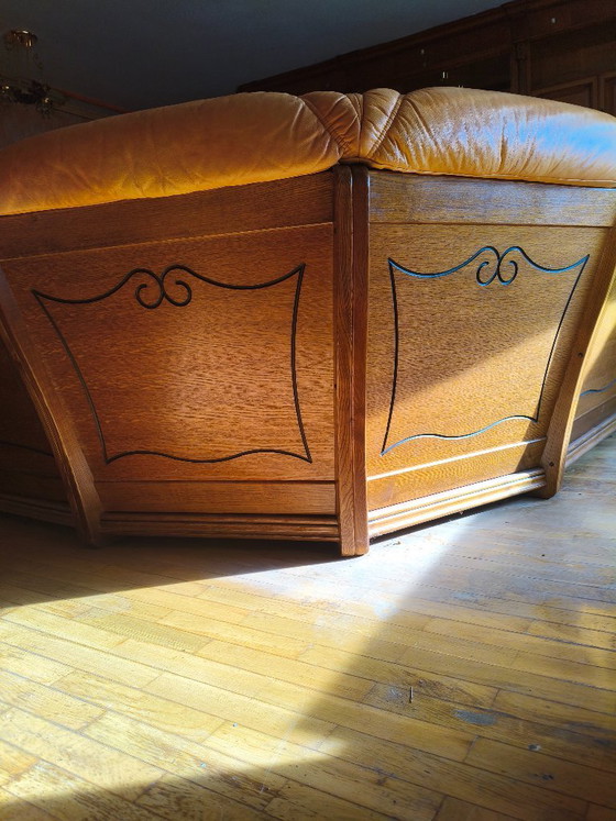 Divano in stile Art Nouveau di origine olandese – Taller artesano holandés, Divani angolari, Leather, Metal (photo 5 of 22)