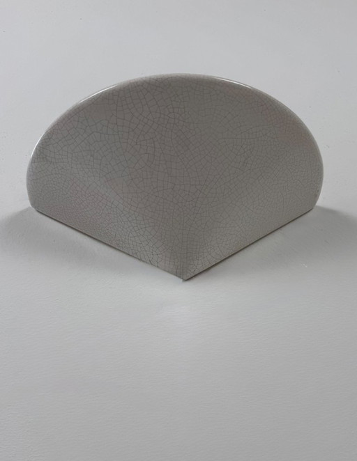 Vintage wandlamp van wit, gebarsten porselein, Frankrijk, 1970.