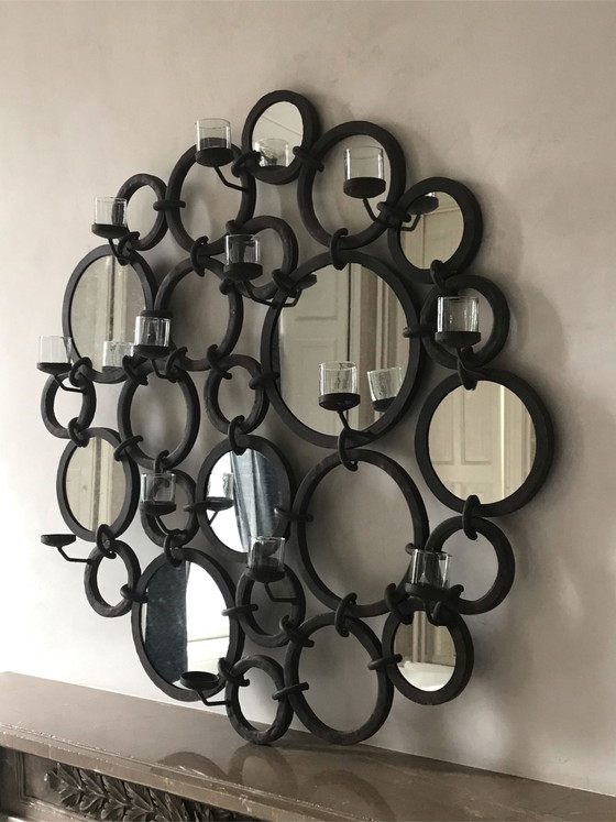 Miroir Fait Main – Décoration, Chrome, Bois (photo 2 of 5)