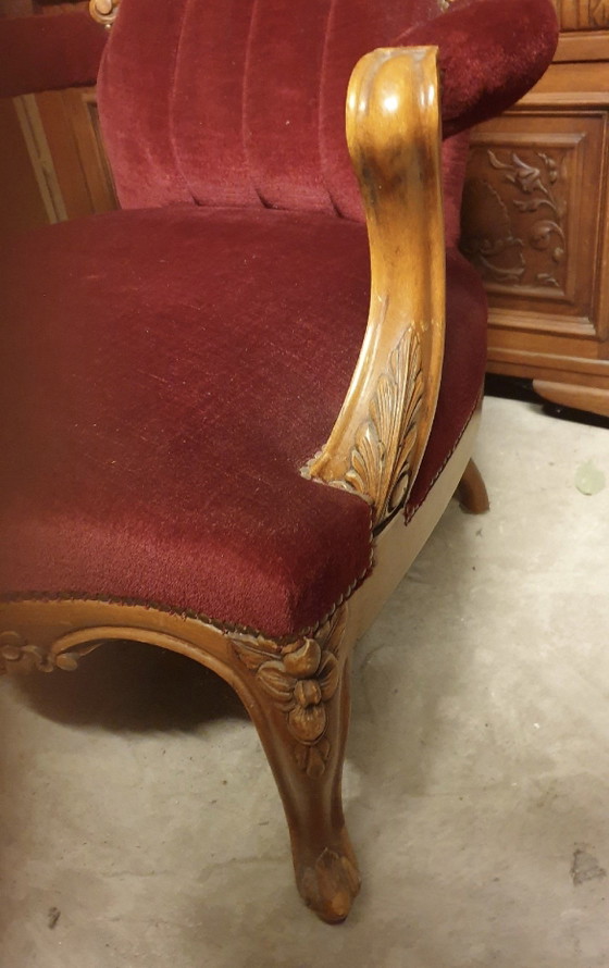 Italian Baroque Armchair – Velvet, Wood (photo 6 of 6)