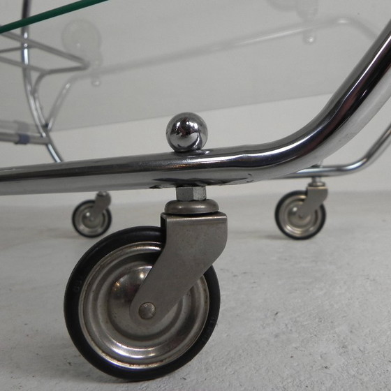 Image 1 of Art Deco trolley, serveerwagen chroom, jaren 50