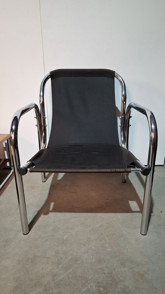 Image 1 of Chrome tubular frame armchairs