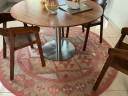 Walnut Dining Table with Stainless Steel Base, Truly Beautiful, Diameter 120 cm, Height 75 cm
