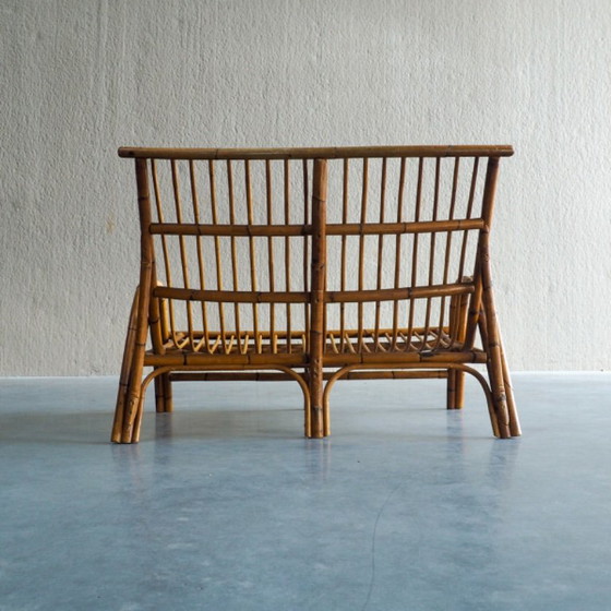 Mid-Century Rattan & Bamboo Two-Seater Lounge Sofa – 2 seaters (photo 13 of 18)