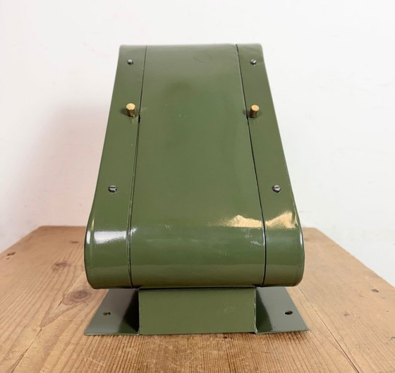 Image 1 of Horloge murale double face Seiko Ships verte vintage, années 1970