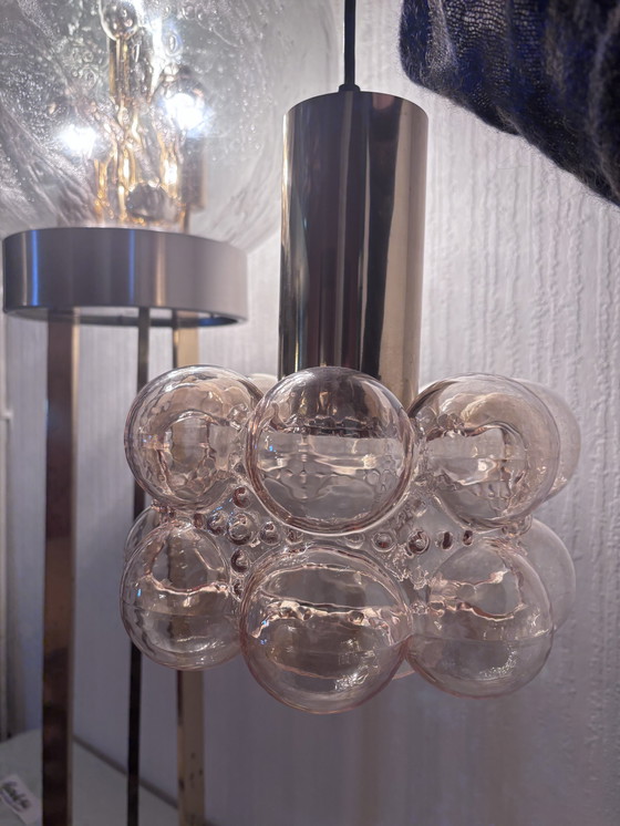 Image 1 of Amber bubble glass ceiling light By Helena Tynell For Limburg, Germany 1960s