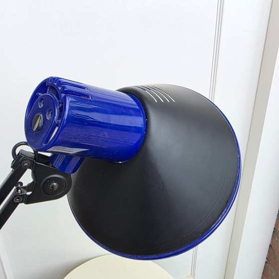 Image 1 of Lampe Architecte Ikea vintage, bleue et noire. Style Memphis, années 1980.