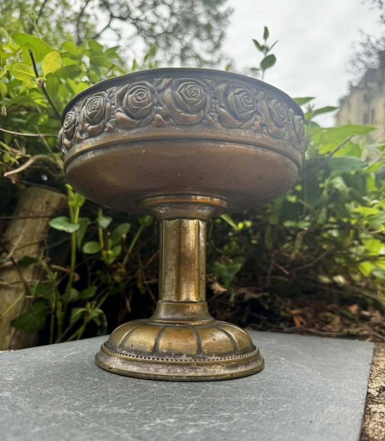 Große Jugendstil-Obstschale – Schalen, Metal, Brass, Art Nouveau (photo 5 of 8)