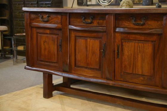 Credenza brutalista in olmo di Aranjou anni '50 – Armadi contenitori, Legno, Metallo (photo 2 of 12)