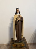 Groot Antiek Gipsen Beeld H. Theresia 63 cm