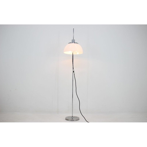 Vintage zilveren metalen vloerlamp van Harvey Guzzini