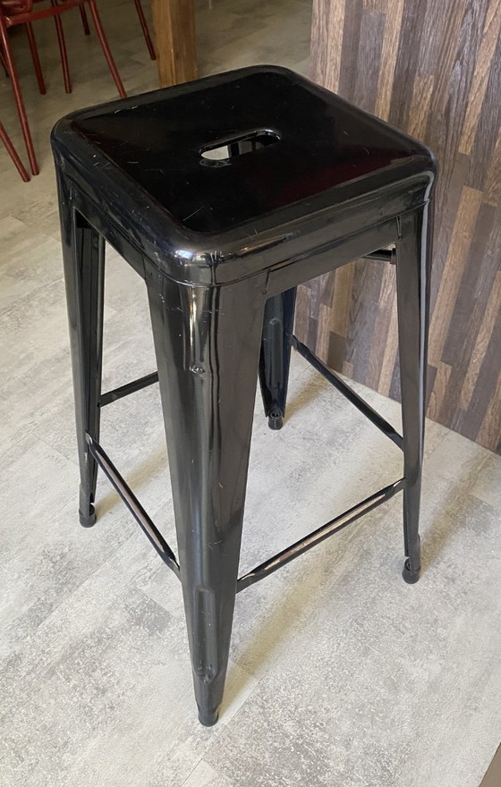 Image 1 of Genuine TOLIX H75 industrial stackable bar stool, black