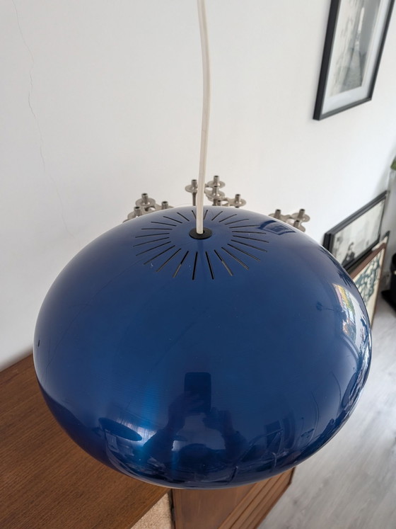 Jo Hammerborg Medio pendant lights for by Fog & Mørup in 1966, Pendant lamps, Aluminium, Blue (photo 5 of 13)