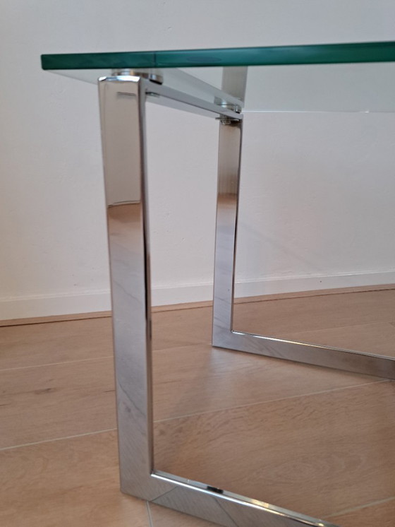 Image 1 of Gebra, bijzettafel, glas, metaal, design, vintage