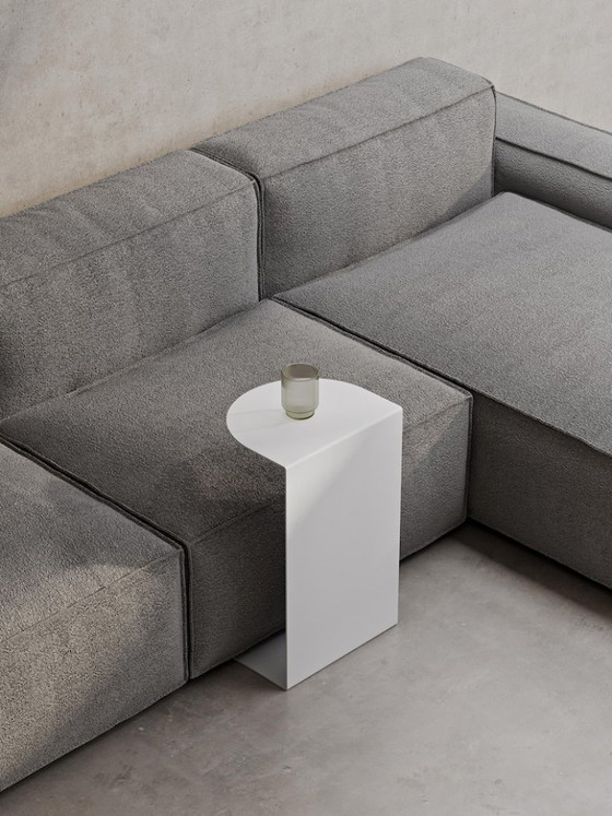Image 1 of Tavolino da caffè minimalista in metallo | Tavolino moderno per soggiorno | Tavolino bianco e nero | 60x30x37 cm