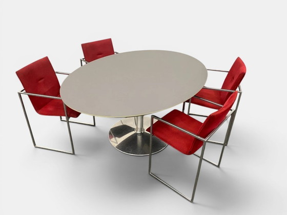 Image 1 of Mesa de comedor de diseño ovalado Artifort, diseñada por Pierre Paulin