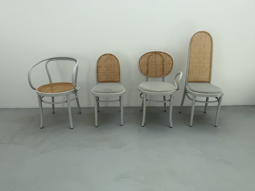 4 chaises Thonet grises