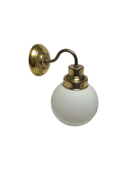 Art Deco wandlamp, Polen, jaren 1950 – wandlampen, Glass, Brass