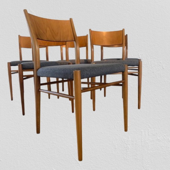 Image 1 of Set di 6 sedie da pranzo di Lübke