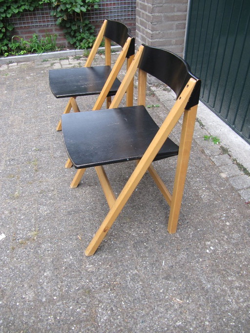 2x Danish design Folding chair Hyllinge Mobler 70's
