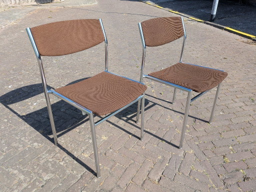 Set van 2 Vintage Gijs van der Sluis Eetkamerstoelen – Jaren 70 Dutch Design
