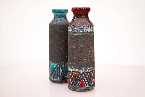 Image 1 of Vases en céramique scandinave moderne du milieu du siècle, de Tilgmans, Suède, lot de 2