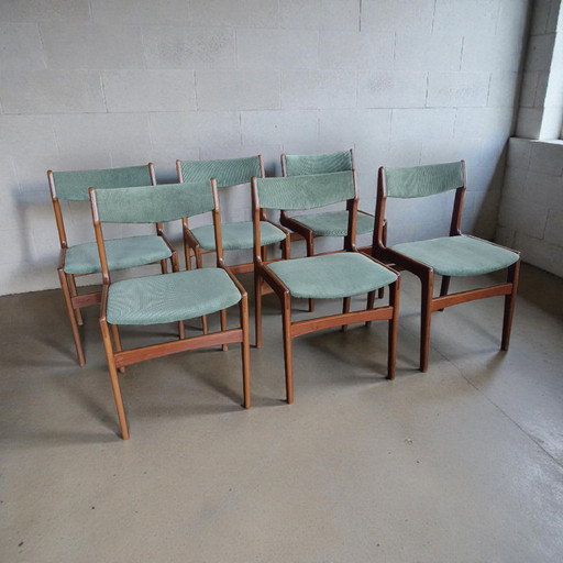 6x vintage eetkamerstoel Erik Buch