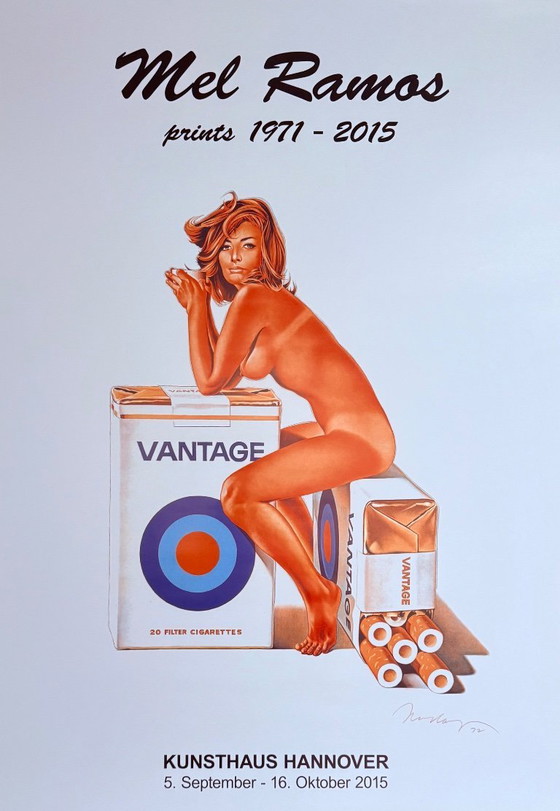 Image 1 of Mel Ramos: "Vantage". Originele Tentoonstellingsmuseumposter 2015, In Uitstekende Staat
