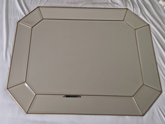 Wall Mirror (Domino 70s/80s), Brass, Glass, Grey (photo 5 of 8)