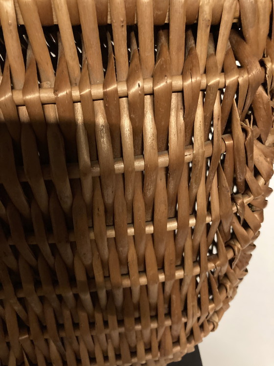 Image 1 of Vintage rieten boodschappenmand uit de jaren 70, Frans vakmanschap
