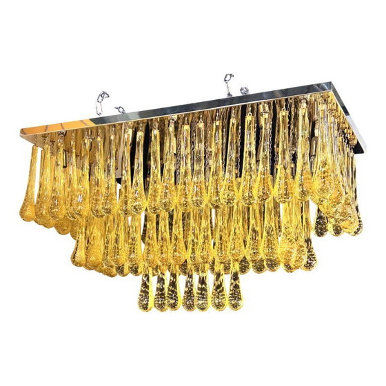 Image 1 of Impressionante lampada da soffitto a filo in vetro di Murano "Drops" in stile moderno di metà secolo