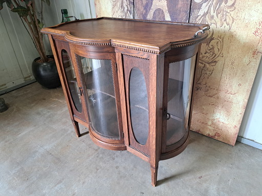 Antique unique Tea cabinet, display case, wine cabinet, whiskey bar 3 sides to open dim, 82x49cm and 74cm high
